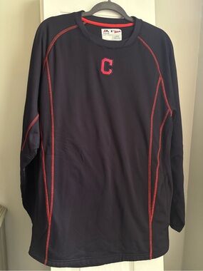 Majestic Navy Pullover with Red Trim